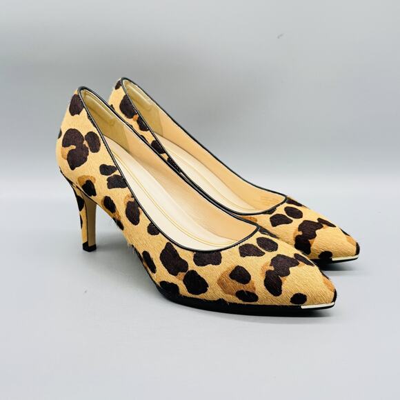 Cole Haan Shoes Womens 8.5 Brown Leopard Calf Hair Grandseries Dress Pumps Heels - Picture 2 of 13